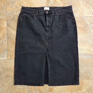 Universal Thread Classic Black Denim Skirt Zipper Back Pockets Women XL